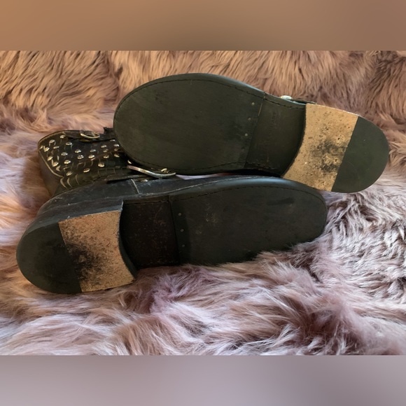 Frye Short Leather Moto Boots Size 7 - Black - Picture 4 of 4